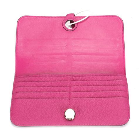 pink hermes dogon|Hermès Dogon Pink Leather Wallet Authentic .